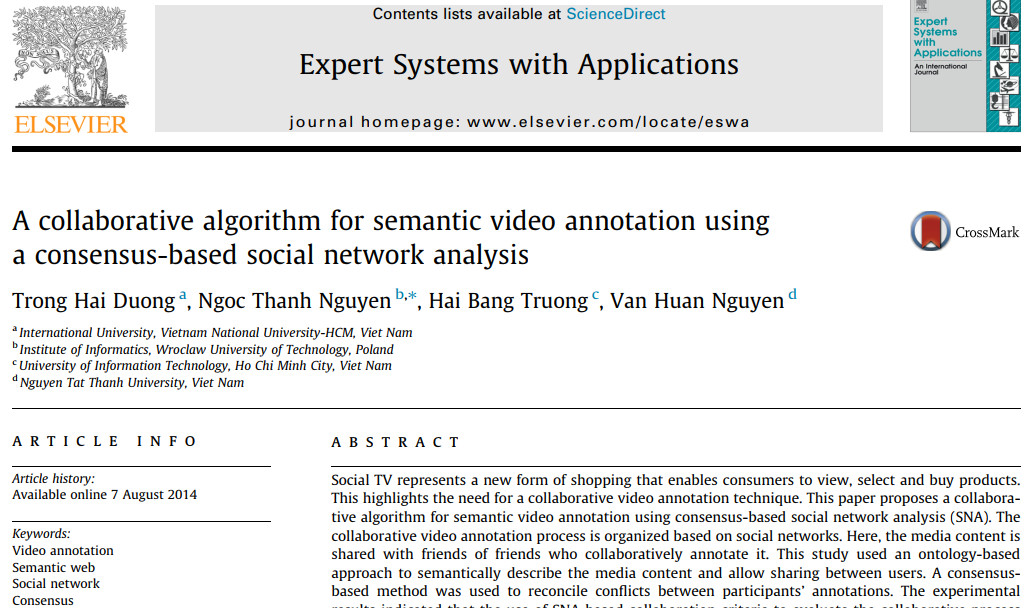 A collaborative algorithm for semantic video annotation using a consensus-based social network analysis